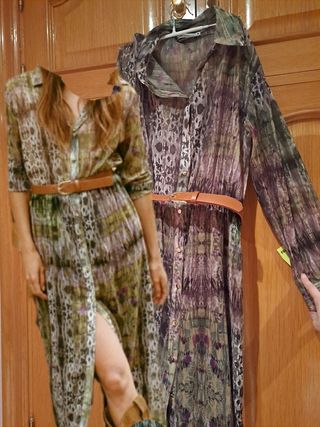 Vestido estampado midi