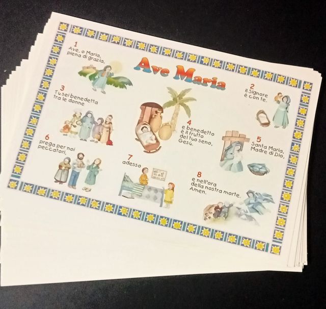 44 cartoline Ave Maria  e Padre Nostro