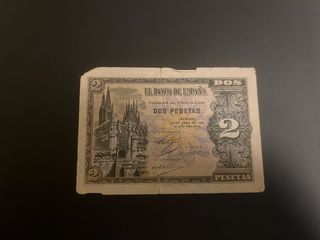 Billete 2 pesetas 1938