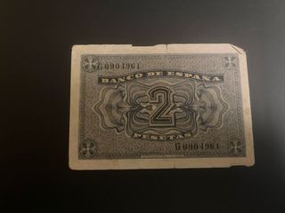 Billete 2 pesetas 1938
