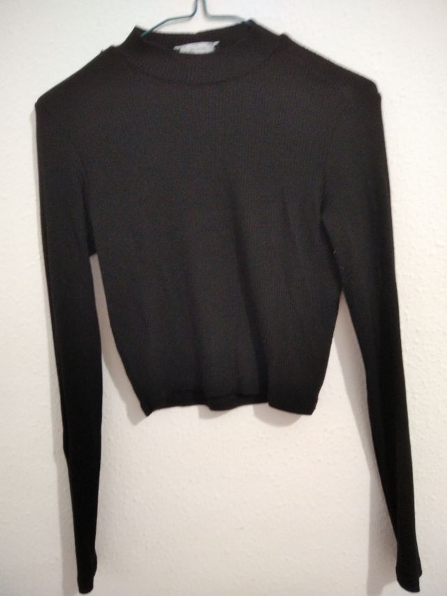 Camisa negra mujer Bershka