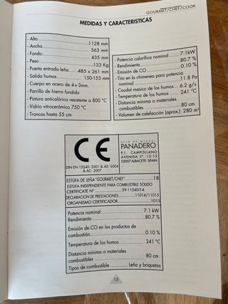 ESTUFA DE LEÑA CON HORNO