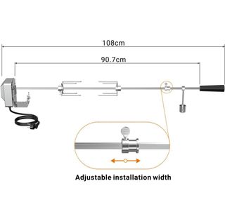 Asador giratorio universal 90 cm