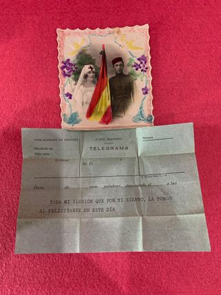 POSTAL DE FELICITACION TELEGRAMA VINTAGE