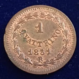 1 Quattrino 1851, Fdc stupendo!