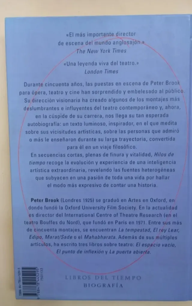 Libro Peter Brook ( Teatro / Artes Escénicas )