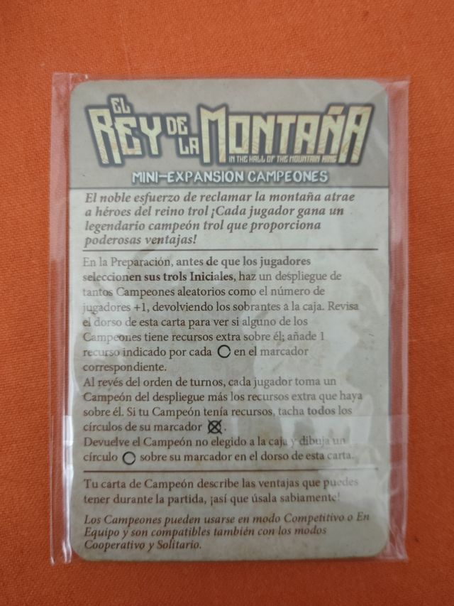 El rey de la montaña y expansión coop
