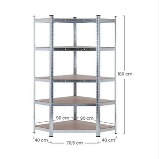 Estantería metálica esquinera gris 180cm NUEVA