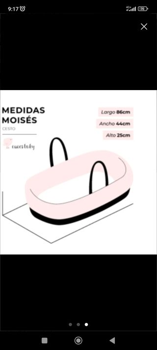 Moisés de palma verde MINT. Cuco unisex como NUEVO