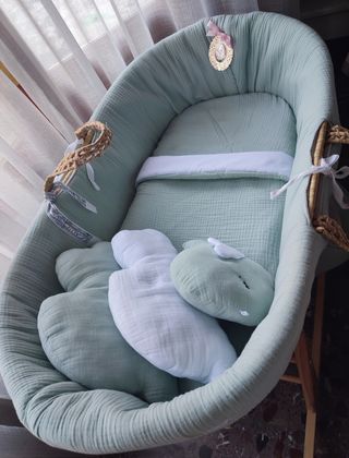 Moisés de palma verde MINT. Cuco unisex como NUEVO