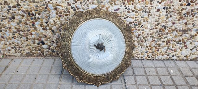 Conjunto Lampara y espejo rusticos