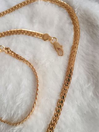 Cadena cubana 45 o 53 cm hombre y pulsera 20 oro