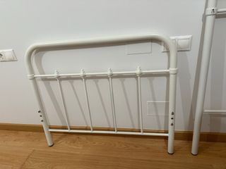 Cama Blanca  de forja de 90