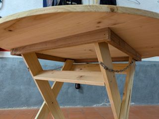 mesa redonda plegable madera pino