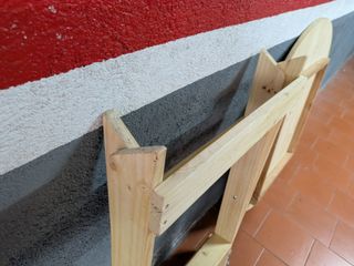 mesa redonda plegable madera pino