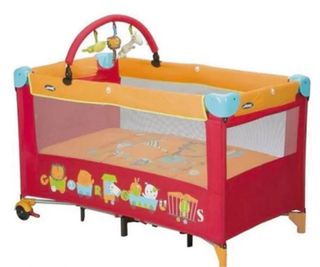 JANÉ cuna pleglable de viaje roja 2 niveles