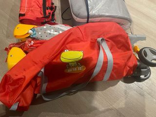 JANÉ cuna pleglable de viaje roja 2 niveles