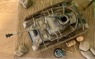 Maqueta tanque aleman+ dos vehículos