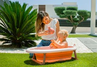 Bañera Bebé Plegable Rosa
