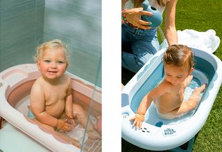 Bañera Bebé Plegable Rosa