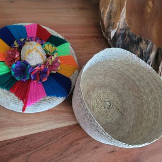 Cesta de mimbre mexicana 20x12cm