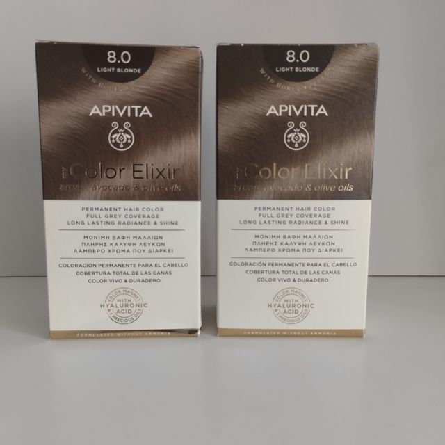 Dos tintes pelo Apivita num. 8.0