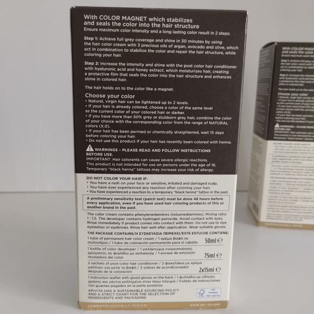 Dos tintes pelo Apivita num. 8.0