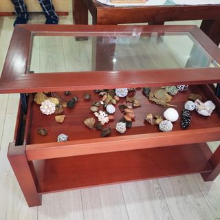 Mesa abatible madera maciza con cristal