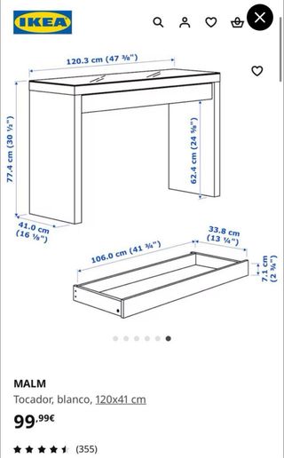 Tocador MALM Ikea 