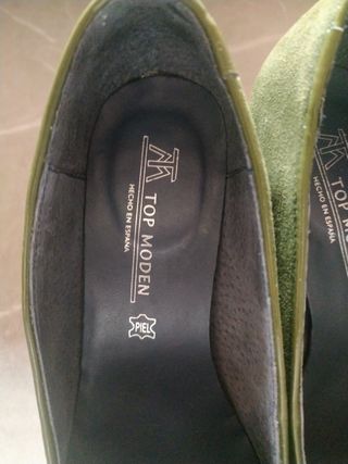 Zapatos de piel color verde