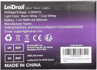 Set 4 lampade solari LED impermeabili da esterno