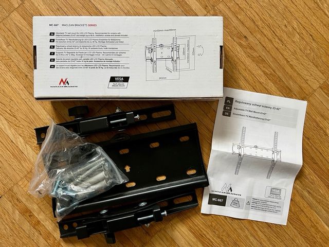 Staffa TV VESA fissa 23"  42" con tilt / 12º