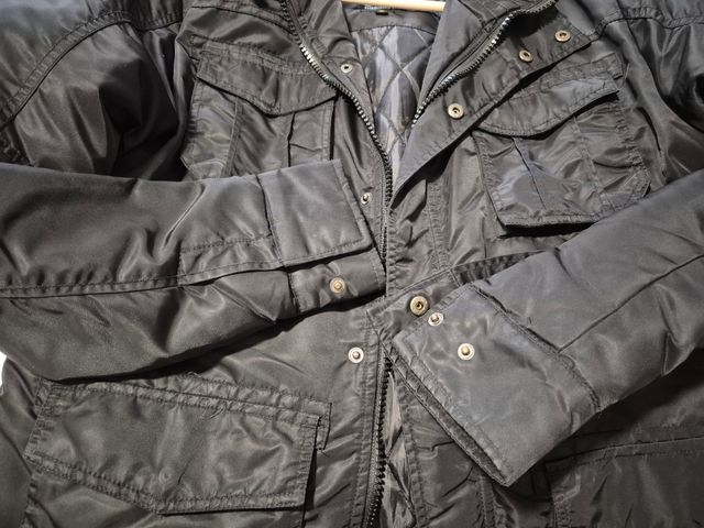 Chaquetón abrigo negro hombre 