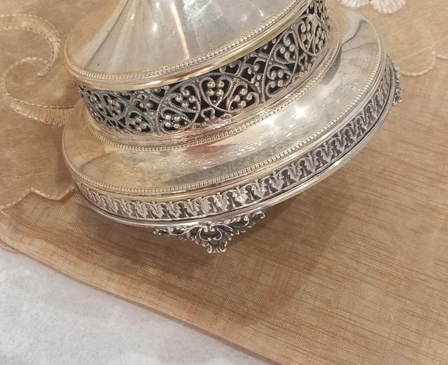 Centrotavola cristallo e argento