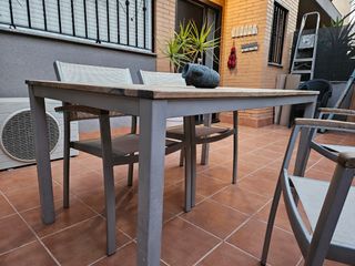 Mesa madera natural de teka terraza