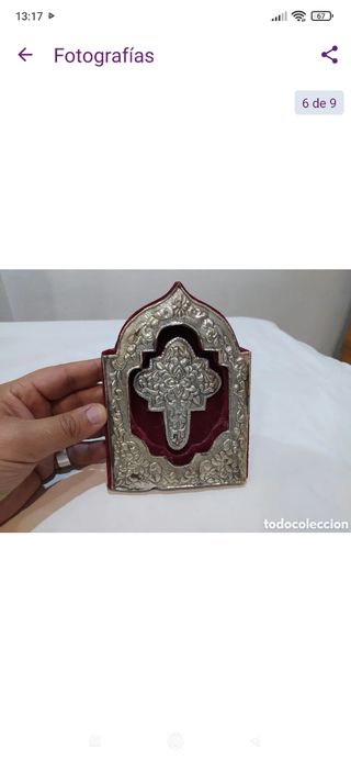 Muy antiguo icono religioso de plata
