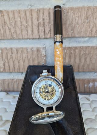 Estuche de Pluma y reloj vintage