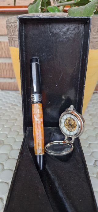 Estuche de Pluma y reloj vintage