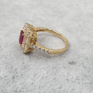 ANILLO ORO 18K RUBI Y DIAMANTES