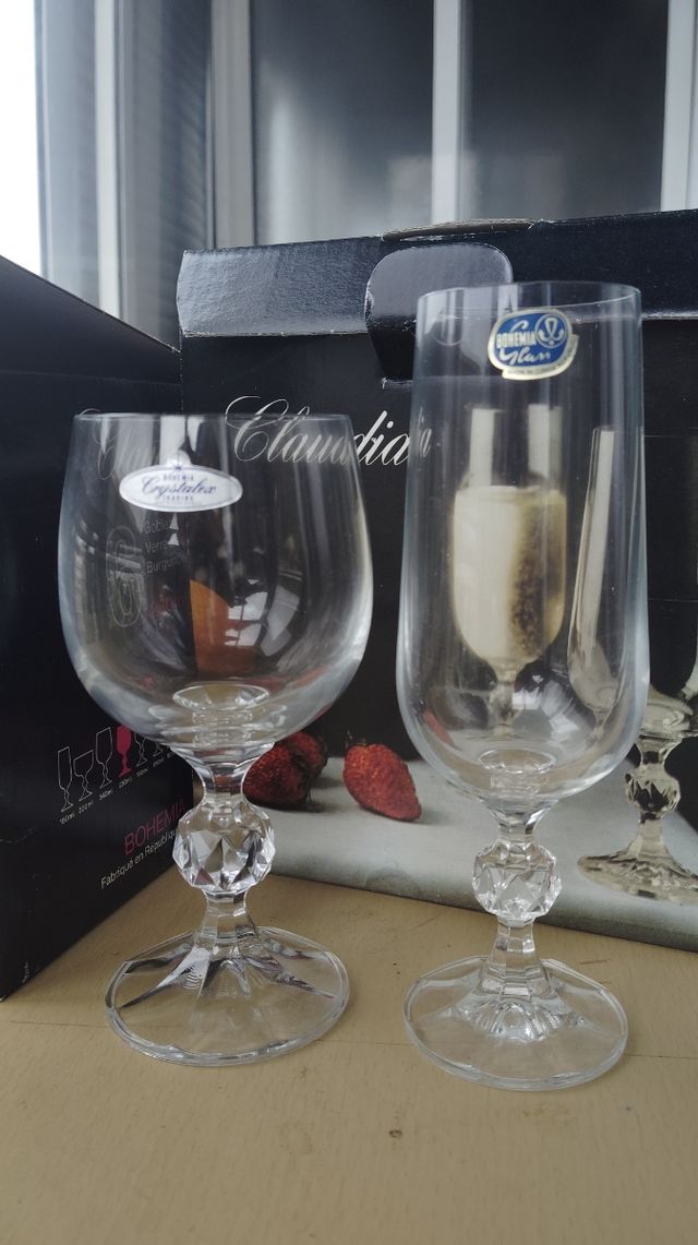 Copas de cristal de bohemia Claudia SIN estrenar