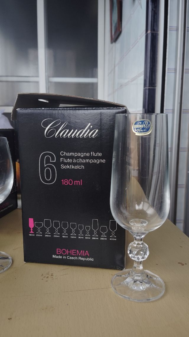 Copas de cristal de bohemia Claudia SIN estrenar