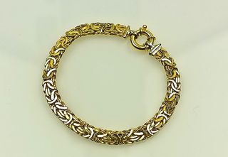 Pulsera Bizantina Maciza Italia Oro 18k