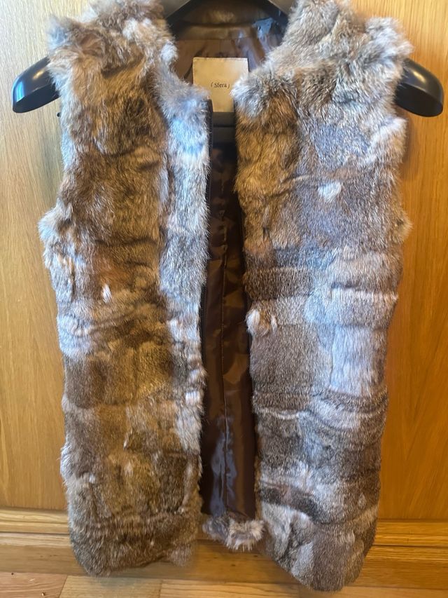 Chaleco camel pelo natural