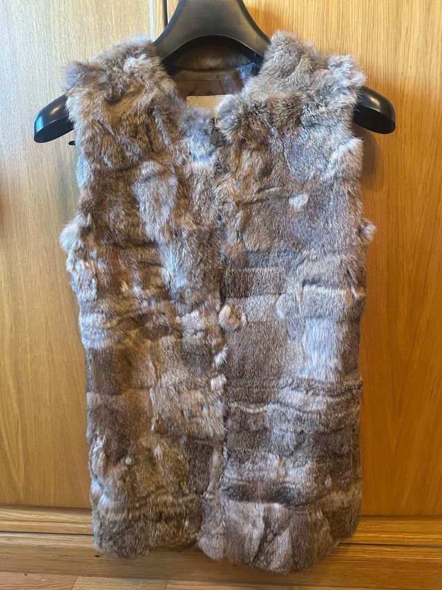 Chaleco camel pelo natural