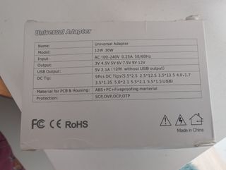 *NUEVO* Cargador Adaptador Universal Multivoltaje