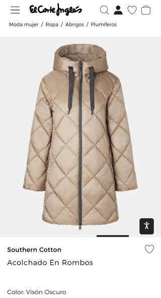 Abrigo acolchado de El Corte Inglés