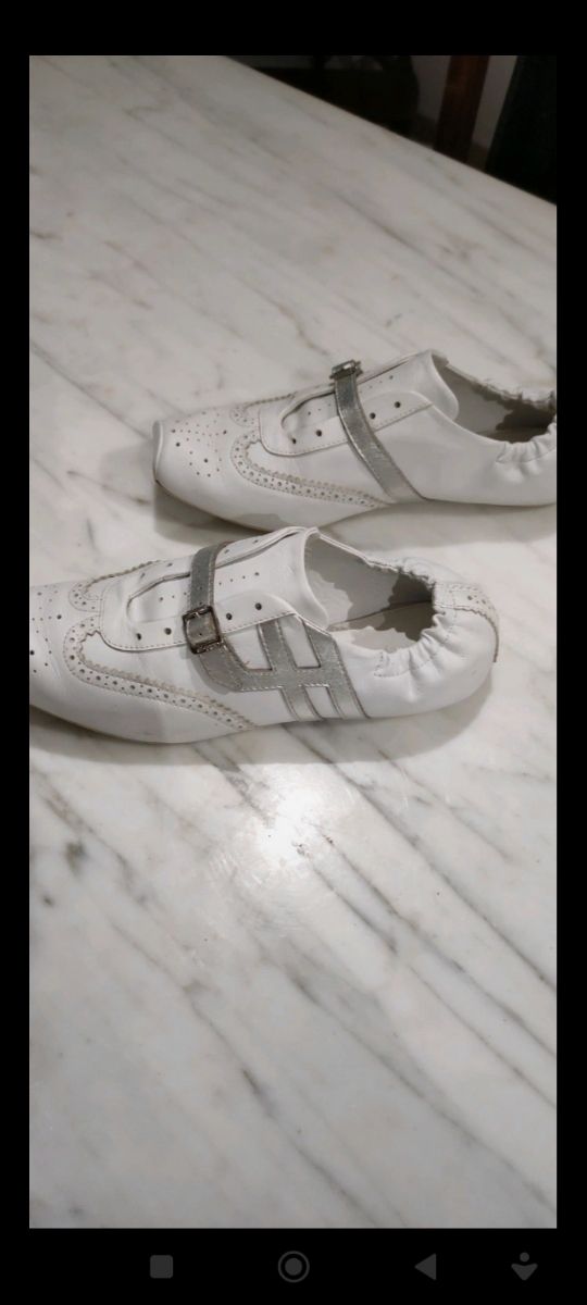 Hogan bianche con dettagli argento