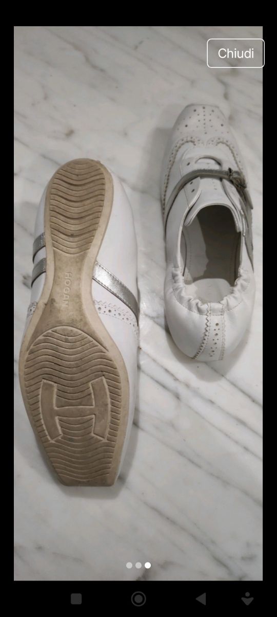 Hogan bianche con dettagli argento