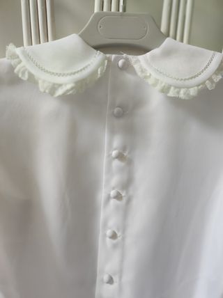 VESTIDO COMUNIÓN con alforcillas y encaj