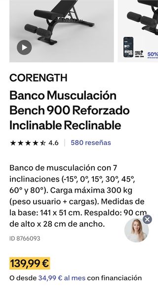 🏋️‍♂️SIN ABRIR BANCO DE MUSCULACIÓN BENCH 900